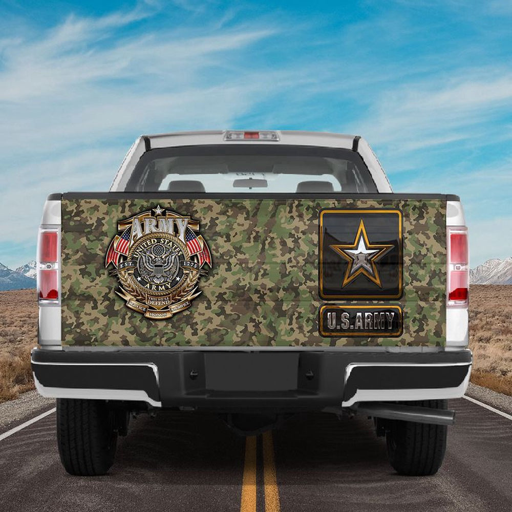 Military Car Wrap, Us Army Symbols Tailgate Wrap United States Army Tailgate Wrap Camo Pattern Background Wrap Car Decor