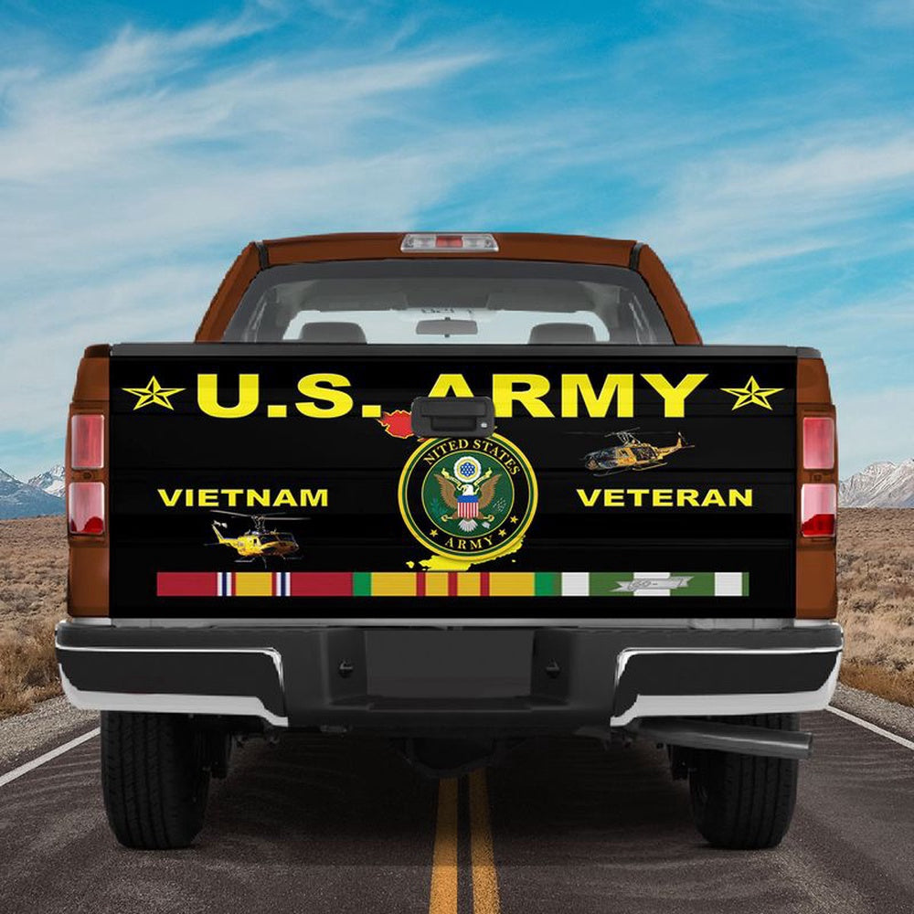 Military Car Wrap, Us Army Vietnam Veteran Truck Tailgate Wrap American Military Graphic Wraps Car Decorations