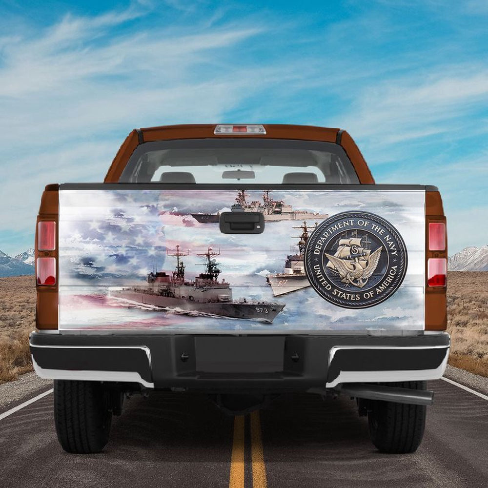 Military Car Wrap, Us Navy Veteran Truck Tailgate Wrap Decal American Flag Tailgate Sticker Car Decorations
