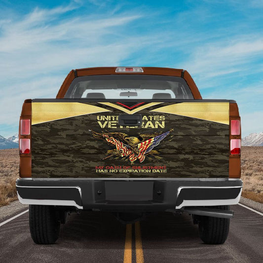 Military Car Wrap, Usa Veteran Eagle Camouflage Tailgate Vinyl Graphic Wrap Usa Tailgate Decal Car Decoration