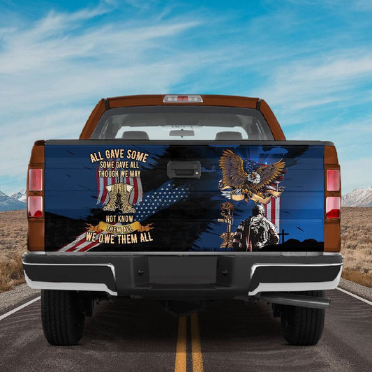 Military Car Wrap, Veteran Car Decals All Gave Some Some Gave All Truck Tailgate Wrap Patriotic Car Decorations