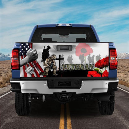Military Car Wrap, Veteran Lest We Forget Truck Tailgate Decal Solder Holiday Truck Decor Gift