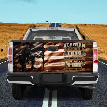 Military Car Wrap, Veteran Truck Tailgate Wrap Decal Veteran I Can Id Did American Veteran Honor The Title