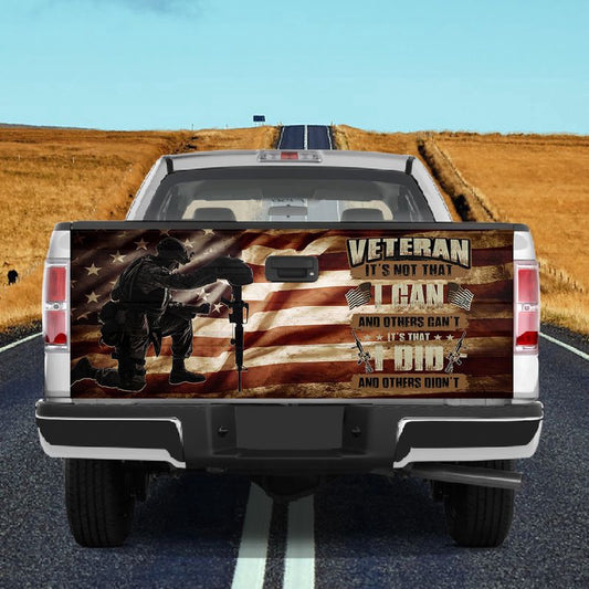 Military Car Wrap, Veteran Truck Tailgate Wrap Decal Veteran I Can Id Did American Veteran Honor The Title Fbmh140905