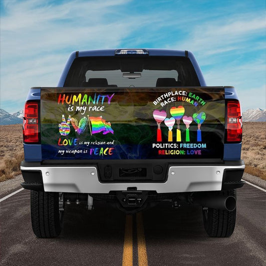 Military Car Wrap, Vibes Humanity Is My Race Love Is My Religion Taligate Lgbt Pride Month Decor