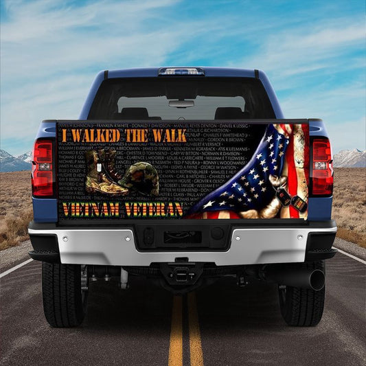 Military Car Wrap, Vietnam Vetran I Walked The Walk Truck Tailgate Decal Sticker Wrap Soldier Gift