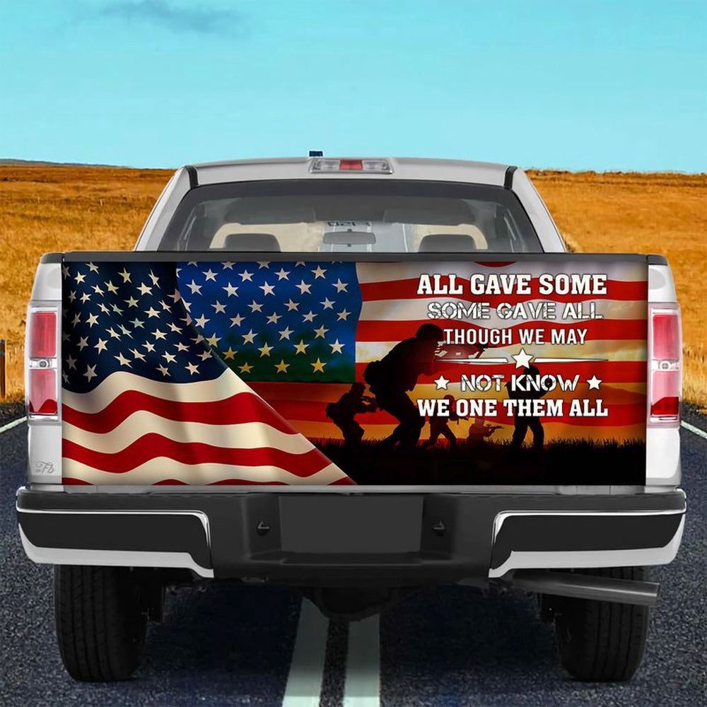 Military Car Wrap, We One Them All Wrap America Veteran Tailgate Cover America Warriors Wrap Patriot Car Decoration