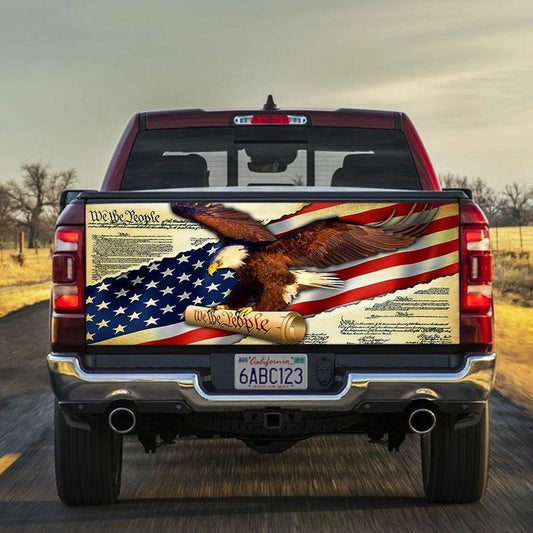 Military Car Wrap, We The People Tailgate Decal Sticker Wrap Independence Day Gifts American Pride