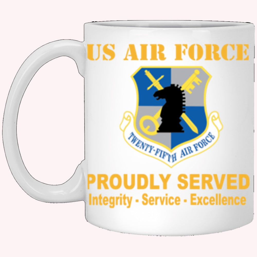 Military Coffee Mugs, US Air Force Air Force Intelligence Command Proudly Served Core Values White Mug