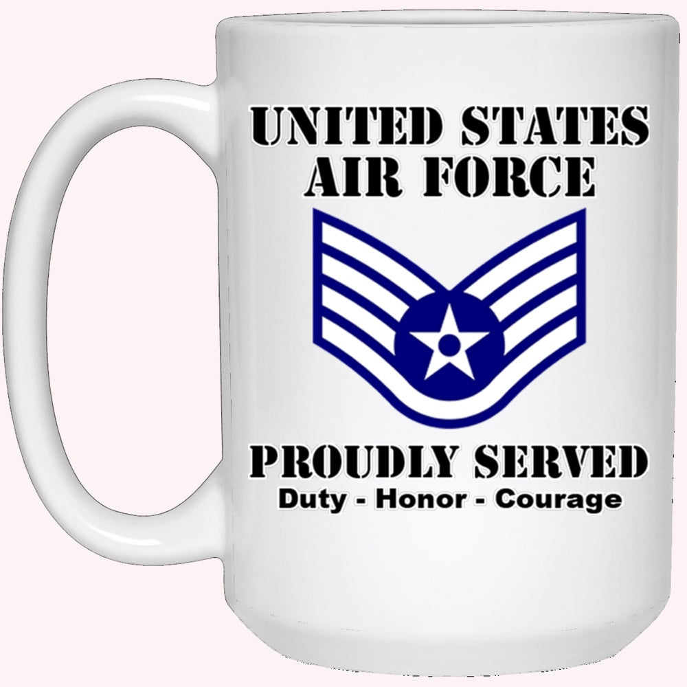 Military Coffee Mugs, US Air Force E-5 Staff Sergeant SSgt E5 Noncommissioned Officer Ranks White Coffee Mug