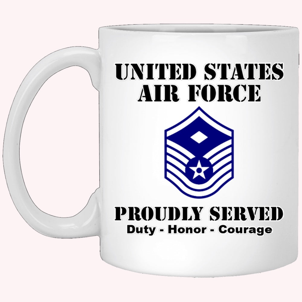 Military Coffee Mugs, US Air Force E-7 First Sergeant Ranks White Coffee Mug