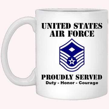 Military Coffee Mugs, US Air Force E-7 First Sergeant Ranks White Coffee Mug
