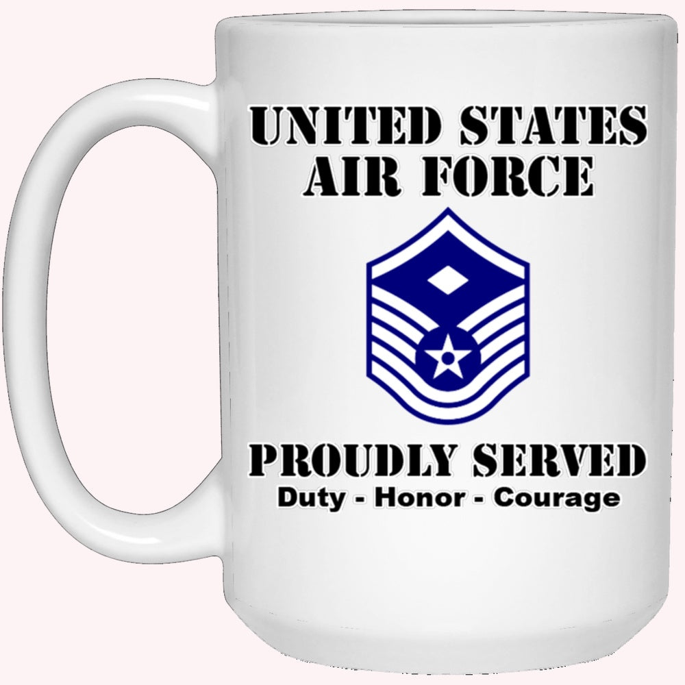 Military Coffee Mugs, US Air Force E-7 First Sergeant Ranks White Coffee Mug