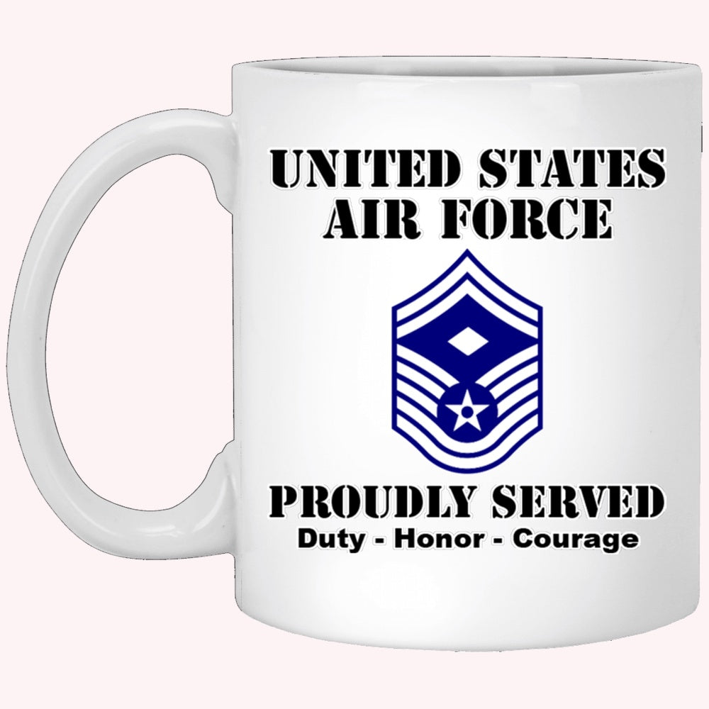 Military Coffee Mugs, US Air Force E-8 First Sergeant Ranks White Coffee Mug