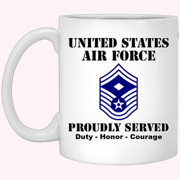 Military Coffee Mugs, US Air Force E-8 First Sergeant Ranks White Coffee Mug