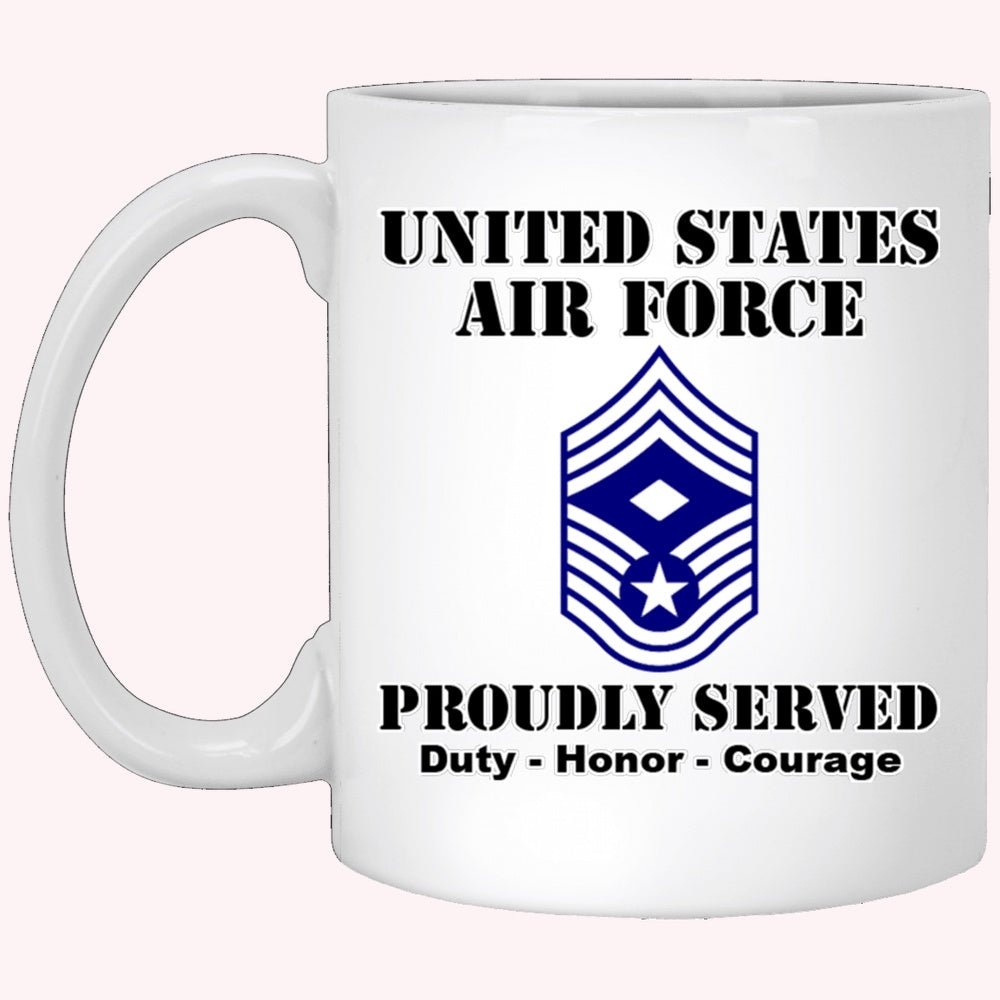 Military Coffee Mugs, US Air Force E-9 First Sergeant Ranks White Coffee Mug
