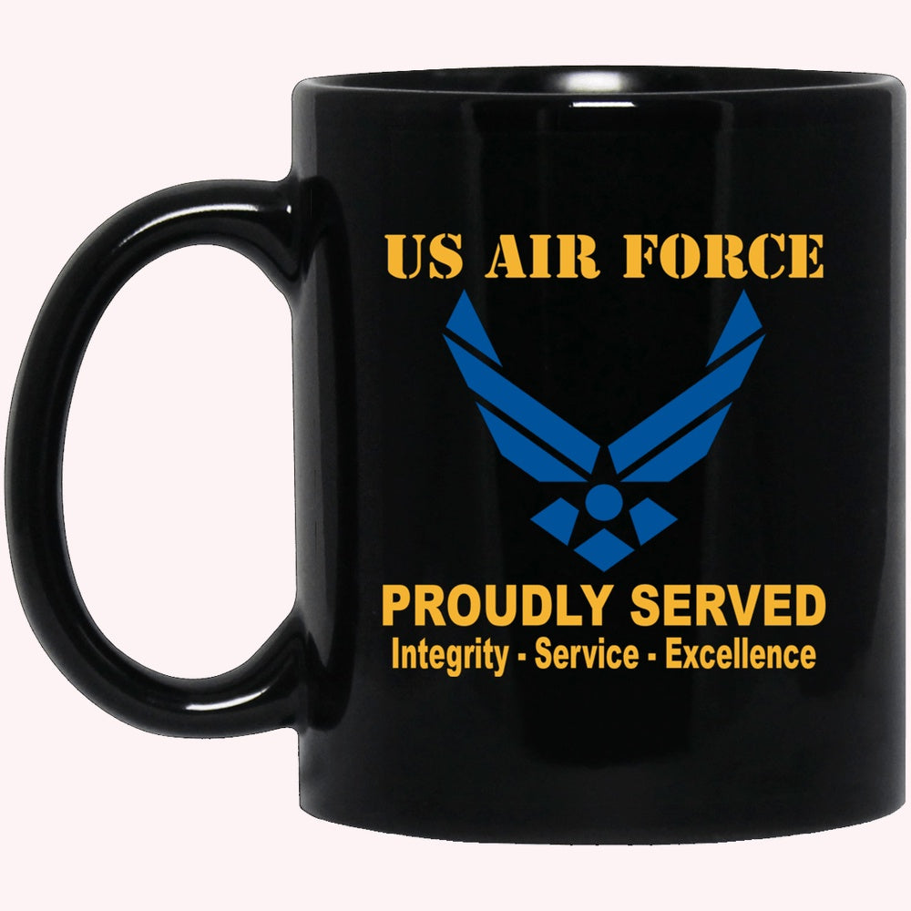 Military Coffee Mugs, US Air Force Logo Black Mug