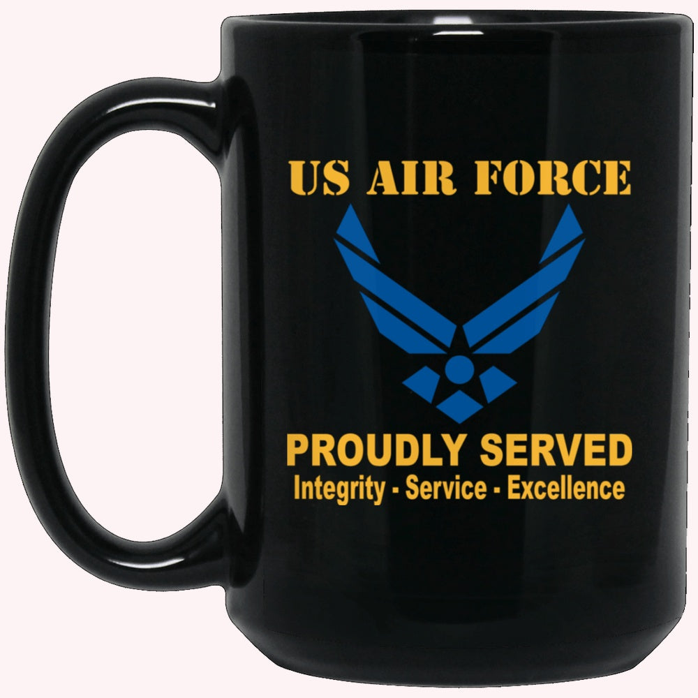Military Coffee Mugs, US Air Force Logo Black Mug