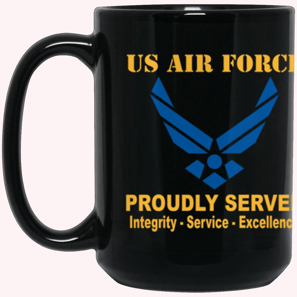 Military Coffee Mugs, US Air Force Logo Proudly Served Core Values Mug