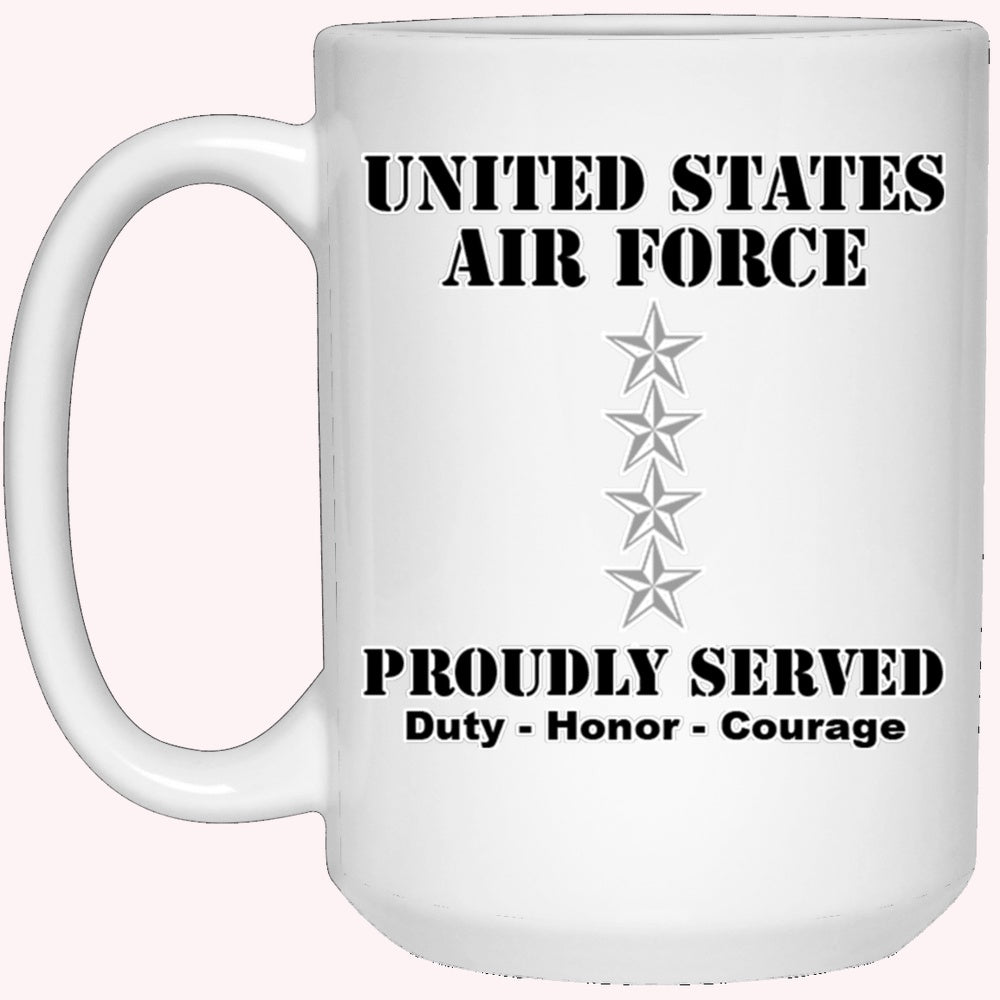 Military Coffee Mugs, US Air Force O-10 General Gen O10 General Officer Ranks White Coffee Mug