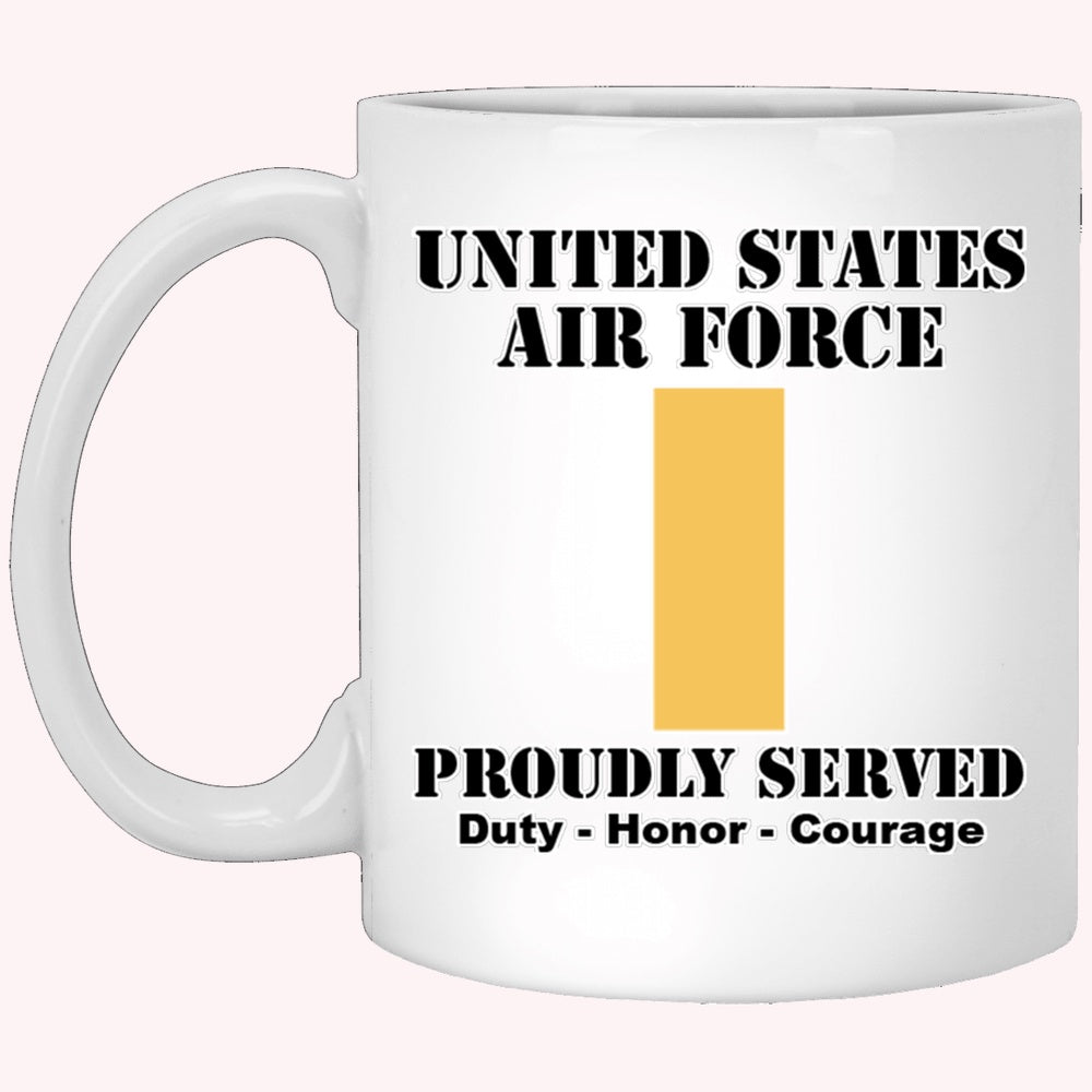 Military Coffee Mugs, US Air Force O-1 Second Lieutenant 2d Lt O1 Commissioned Officer Ranks White Coffee Mug