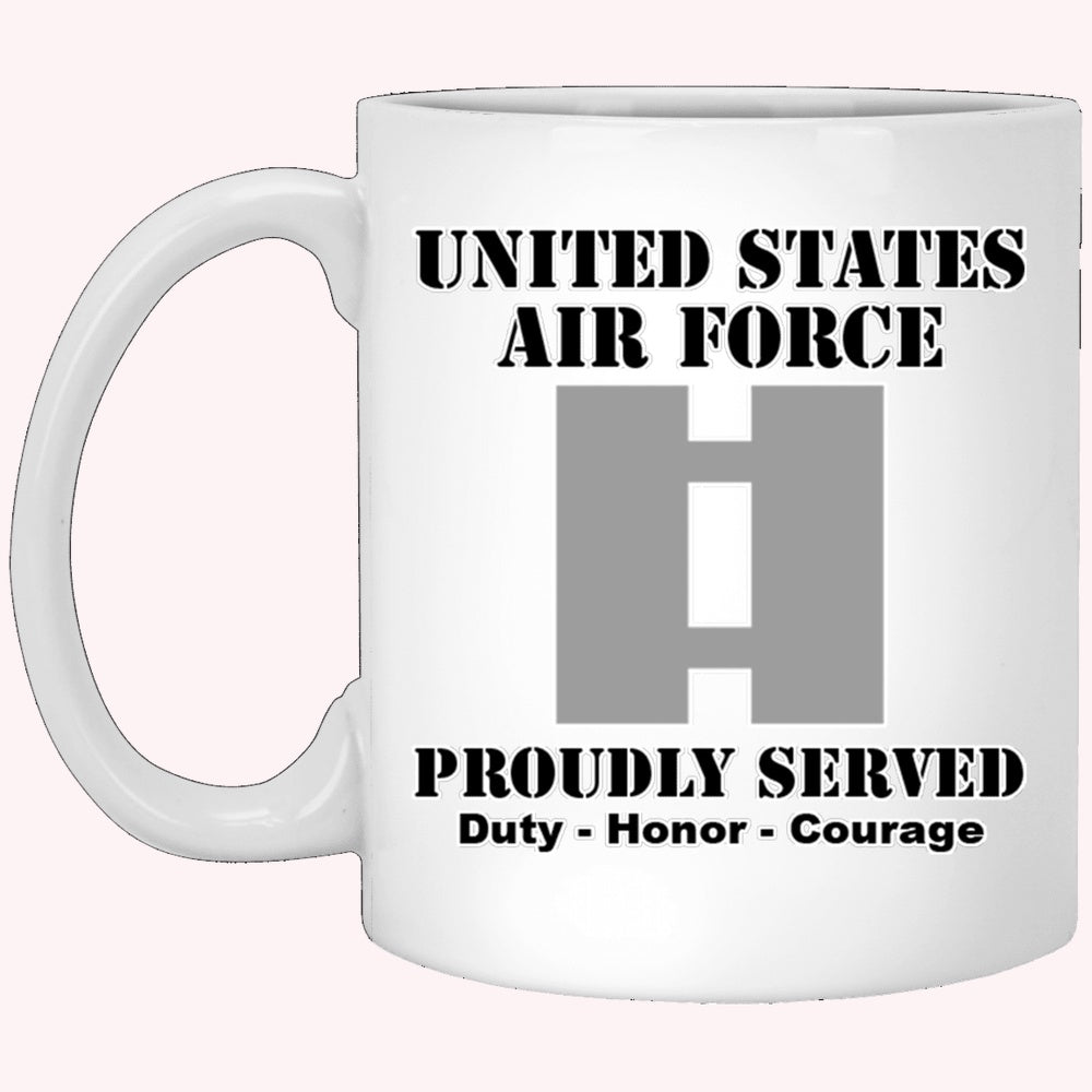 Military Coffee Mugs, US Air Force O-3 Captain Capt O3 Commissioned Officer Ranks White Coffee Mug