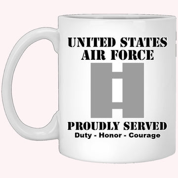 Military Coffee Mugs, US Air Force O-3 Captain Capt O3 Commissioned Officer Ranks White Coffee Mug