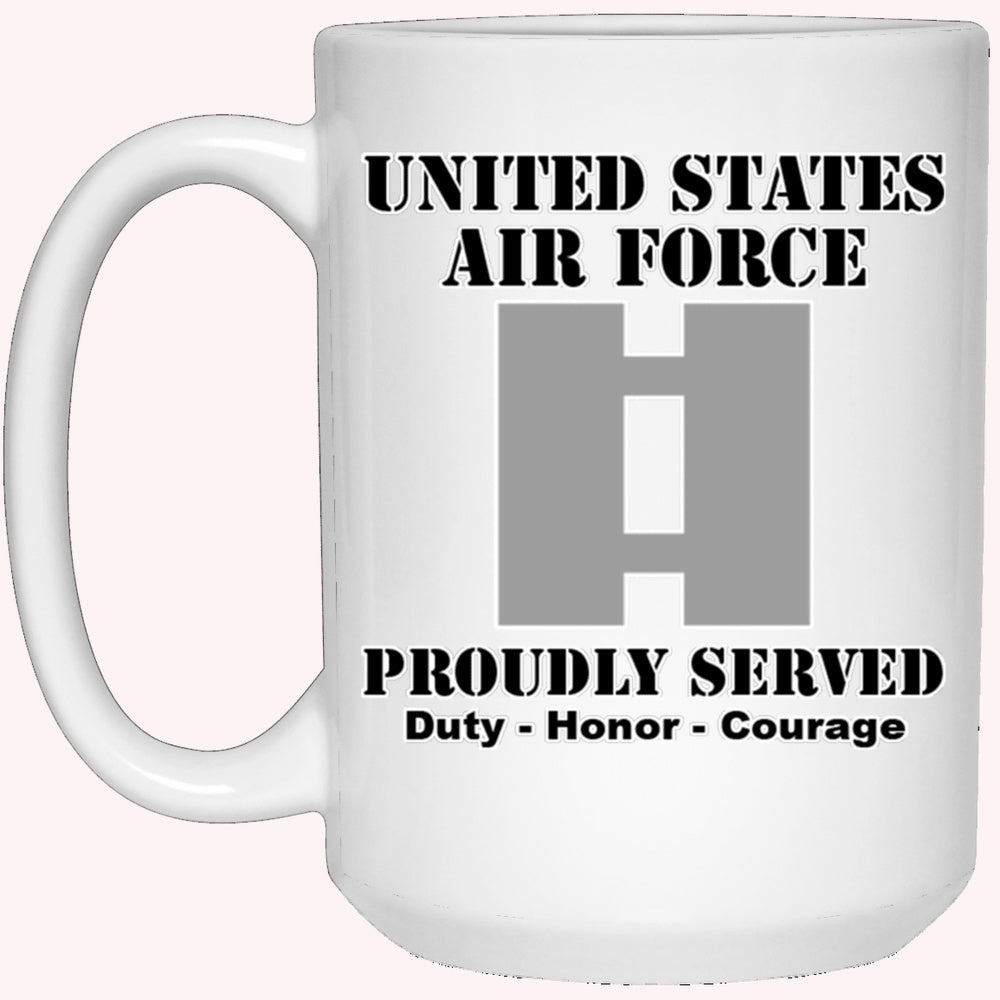 Military Coffee Mugs, US Air Force O-3 Captain Capt O3 Commissioned Officer Ranks White Coffee Mug