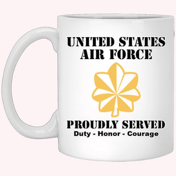 Military Coffee Mugs, US Air Force O-4 Major Maj O4 Field Officer Ranks White Coffee Mug