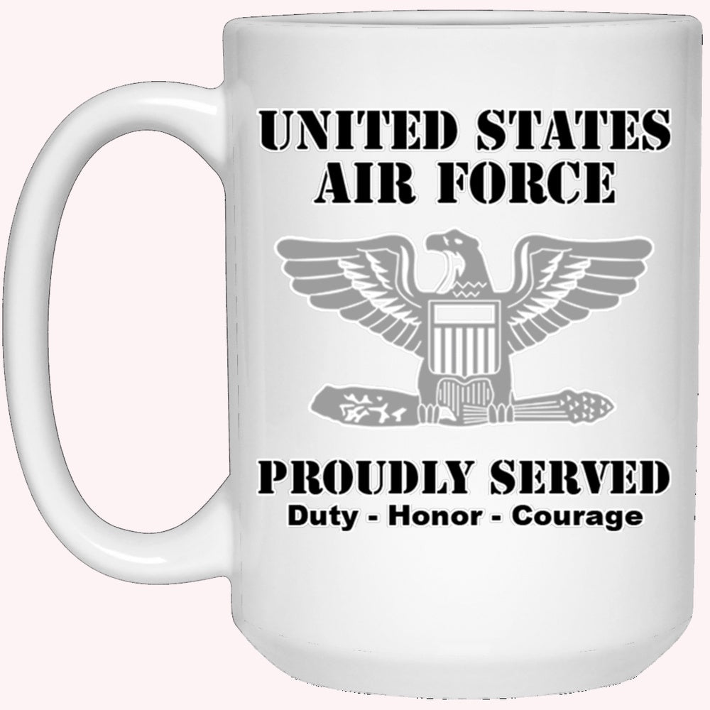 Military Coffee Mugs, US Air Force O-6 Colonel Col O6 Field Officer Ranks White Coffee Mug