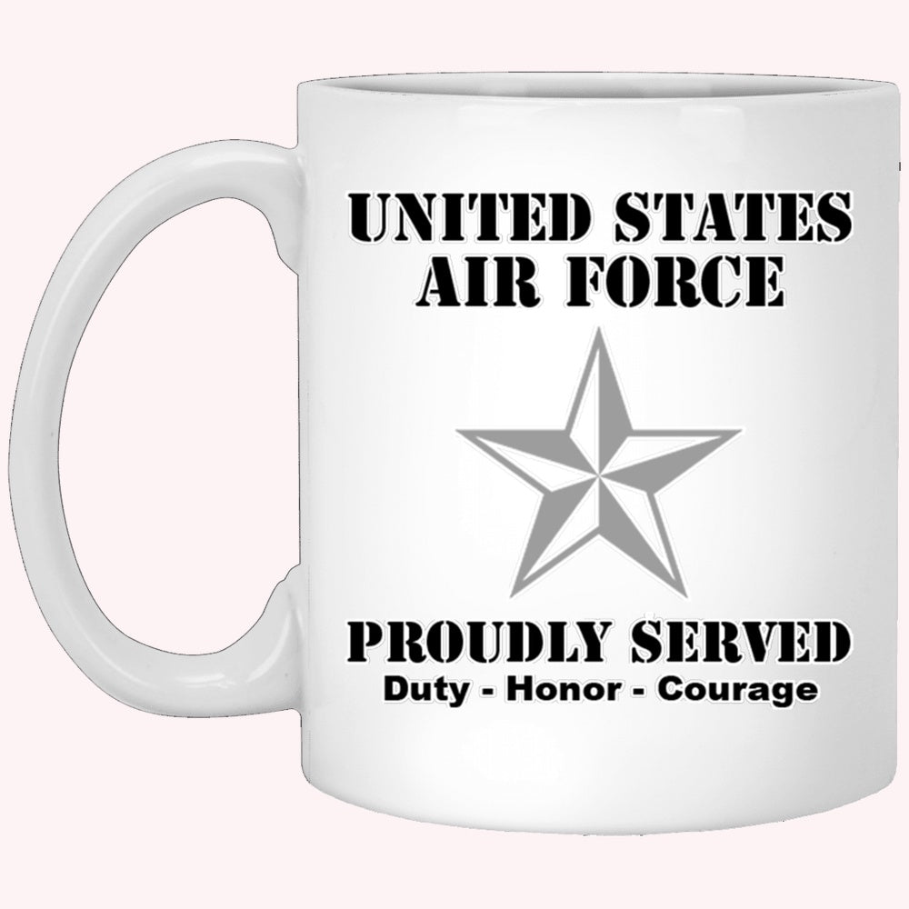Military Coffee Mugs, US Air Force O-7 Brigadier General Brig O7 General Officer Ranks White Coffee Mug