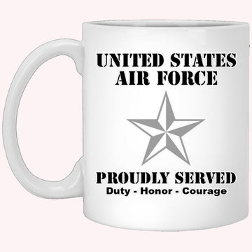 Military Coffee Mugs, US Air Force O-7 Brigadier General Brig O7 General Officer Ranks White Coffee Mug