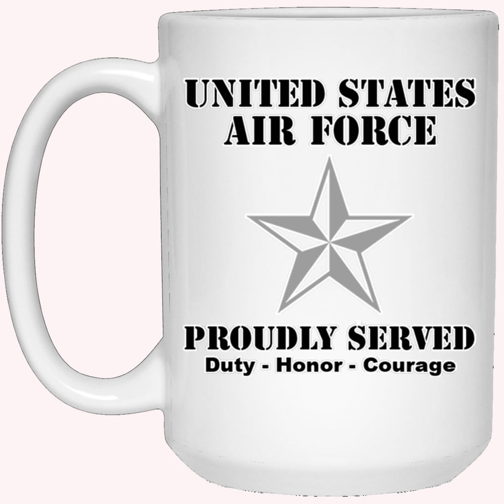 Military Coffee Mugs, US Air Force O-7 Brigadier General Brig O7 General Officer Ranks White Coffee Mug