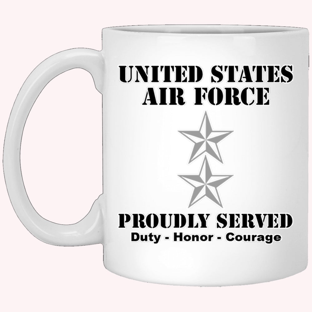 Military Coffee Mugs, US Air Force O-8 Major General Maj G O8 General Officer Ranks White Coffee Mug