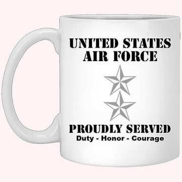 Military Coffee Mugs, US Air Force O-8 Major General Maj G O8 General Officer Ranks White Coffee Mug