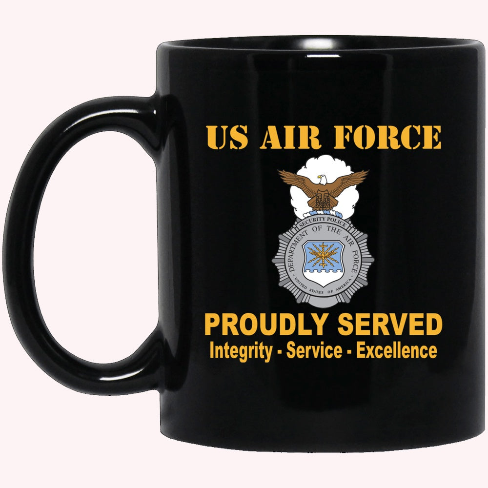 Military Coffee Mugs, US Air Force Security Forces Black Mug