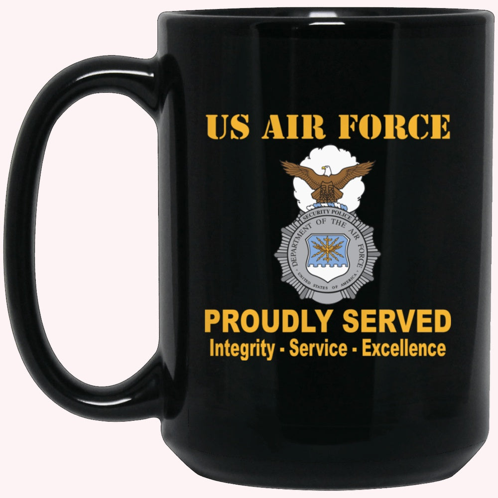 Military Coffee Mugs, US Air Force Security Forces Black Mug