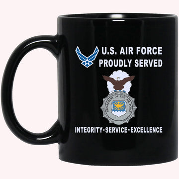 Military Coffee Mugs, US Air Force Security Police Proudly Served-D04 Black Mug