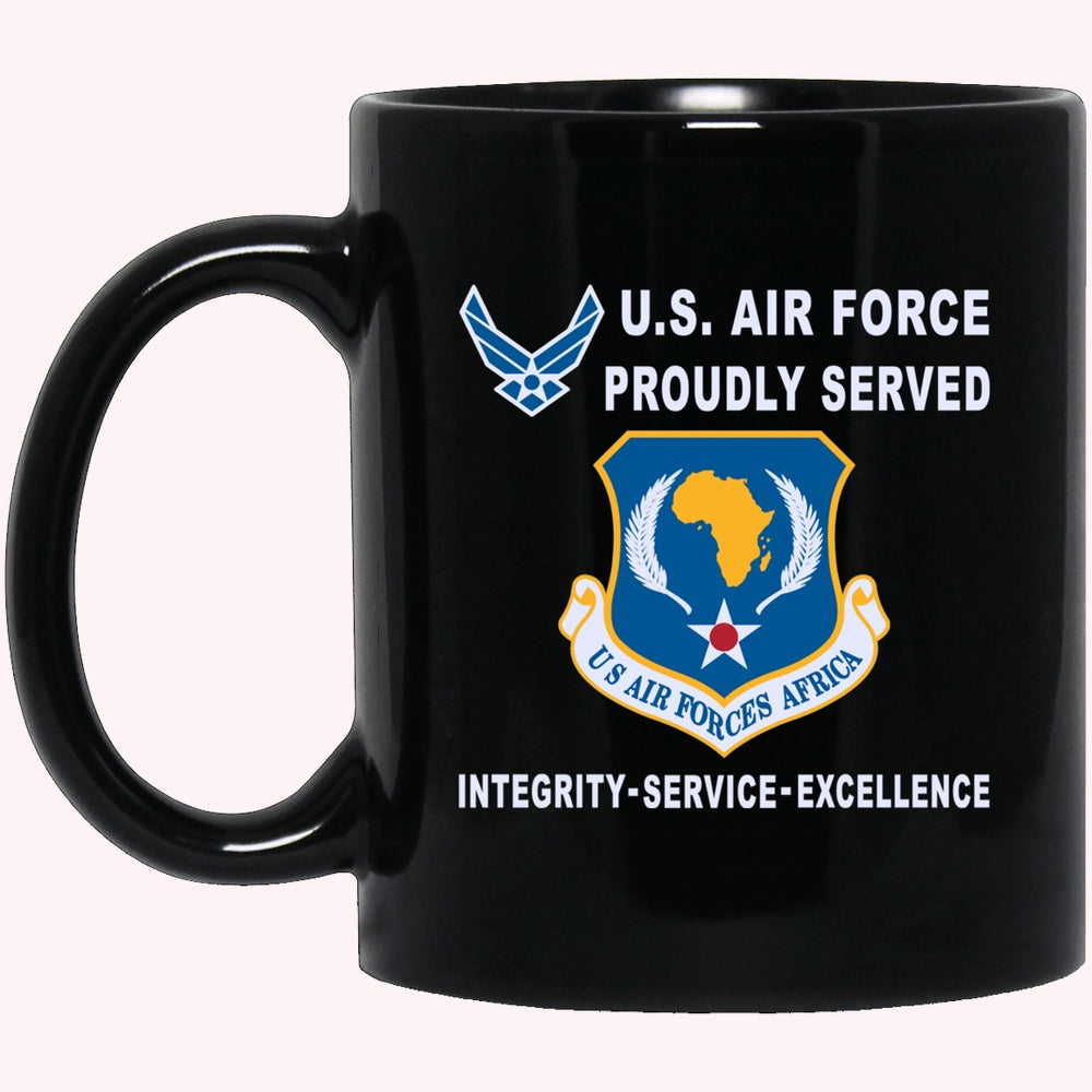 Military Coffee Mugs, United States Air Forces Africa Proudly Served-D04 Black Mug