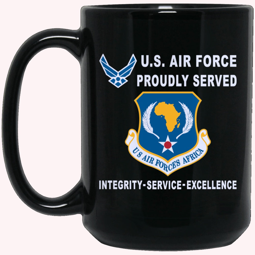 Military Coffee Mugs, United States Air Forces Africa Proudly Served-D04 Black Mug