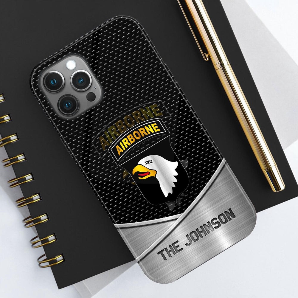 Military Phone Cases, 101st Airborne Division Phone Case Custom Your Name And Rank, Military Phone Case, Veteran Phone Case