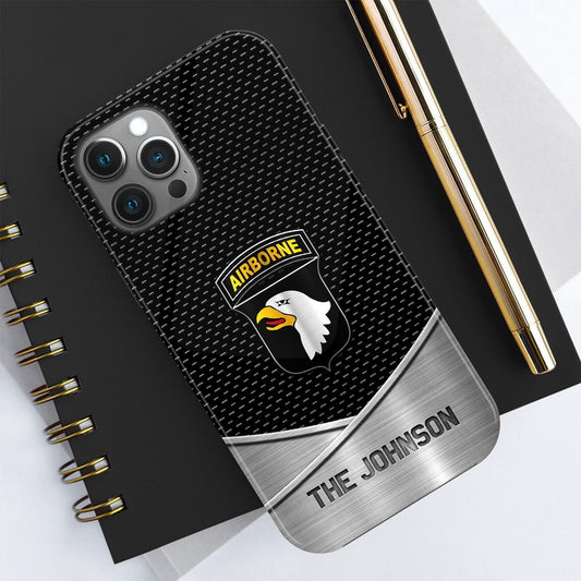 Military Phone Cases, 101st Airborne Division Phone Case Personalized Your Name And Rank, Military Phone Case, Veteran Phone Case