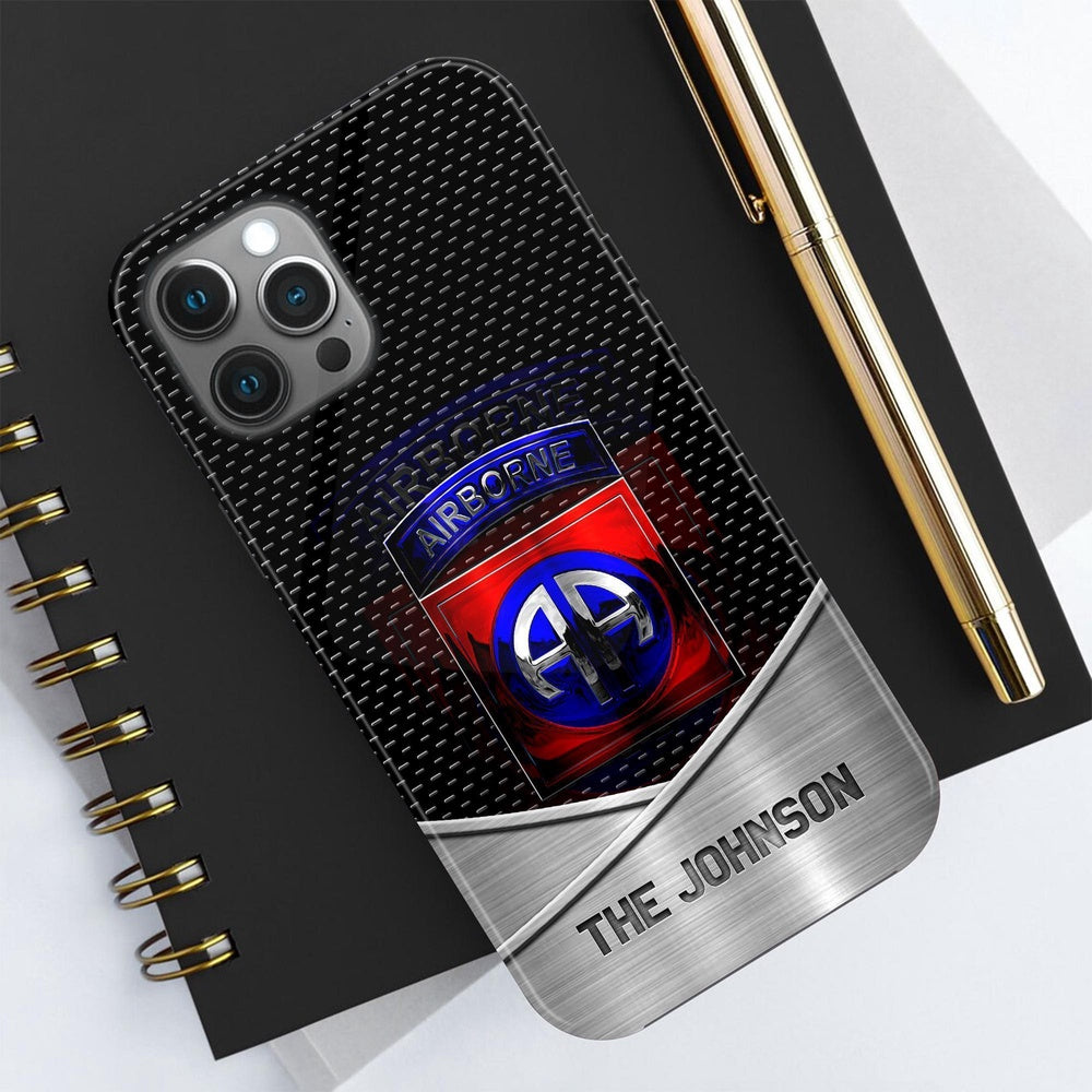 Military Phone Cases, 82nd Airborne Phone Case Custom Your Name And Rank, Military Phone Case, Veteran Phone Case