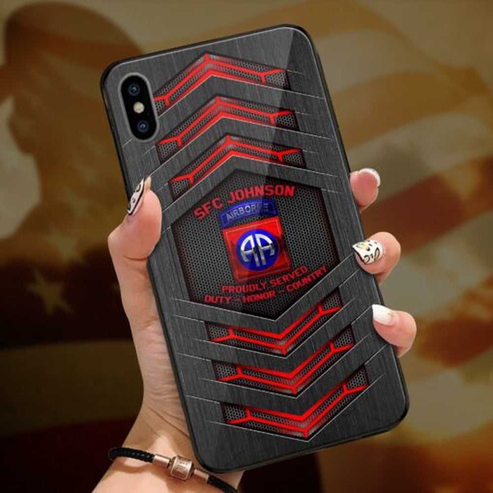 Military Phone Cases, 82nd Airborne US Military Us Veteran Custom Phone Case All Over Printed, Veteran Phone Case