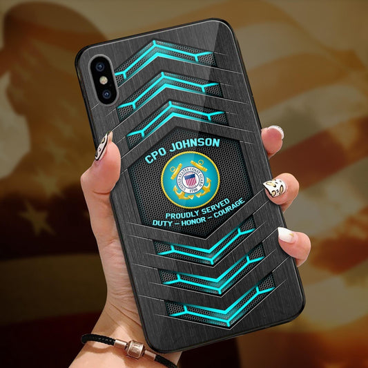 Military Phone Cases, US Coast Guard US Military Us Veteran Custom Phone Case All Over Printed, Veteran Phone Case