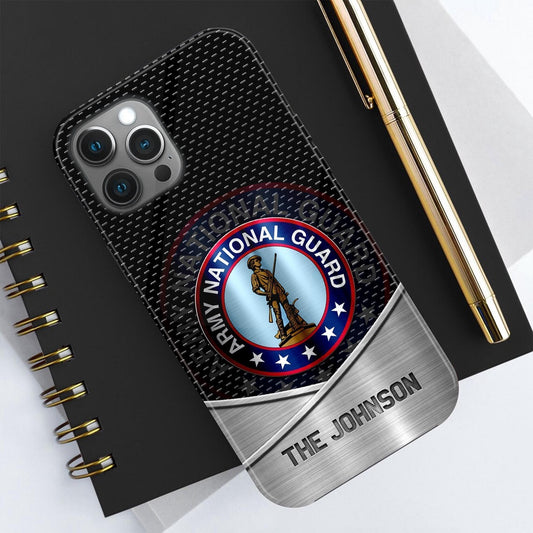 Military Phone Cases, US National Guard Phone Case Custom Your Name And Rank, Military Phone Case, Veteran Phone Case