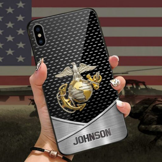 Military Phone Cases, Us Marine Corps Gifts For Military, Custom Veteran luminous Phone case, Veteran Phone Case