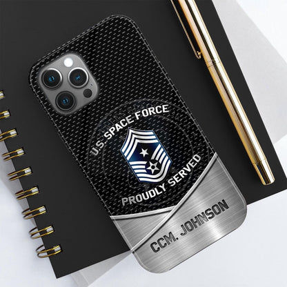 Military Phone Cases, Us Space Force Phone Case Custom Your Name And Rank, Veteran Phone Case