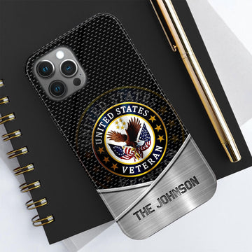 Military Phone Cases, Us Veteran Phone Case Custom Your Name And Rank, Military Phone Case, Veteran Phone Case
