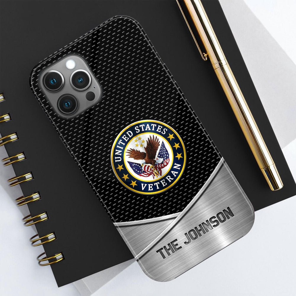 Military Phone Cases, Us Veteran Phone Case Personalized Your Name And Rank, Military Phone Case, Veteran Phone Case